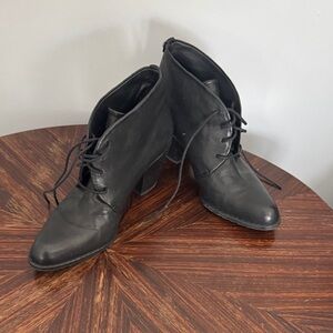 Stuart Weitzman Black Lace-Up Boots